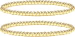 Reoxvo Gold Beaded Chain Bracelets Set for Women 14K Real Gold Plated Dainty Thin Gold Chain Link Bracelet Stack Adjustable Gold Bracelets Jewelry for Women Trendy